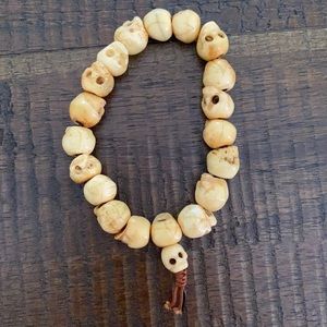 Skull mala beads stretch bracelet